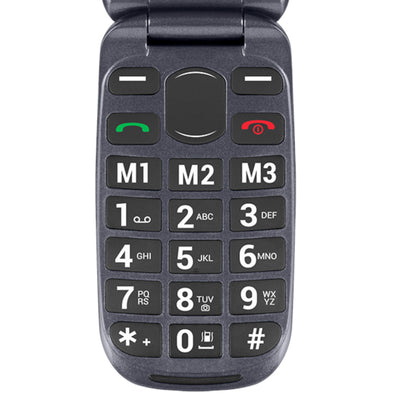 Teclas grandes e menu fácil de compreender